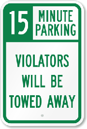 15 Min Parking Violators Towed Away Alum